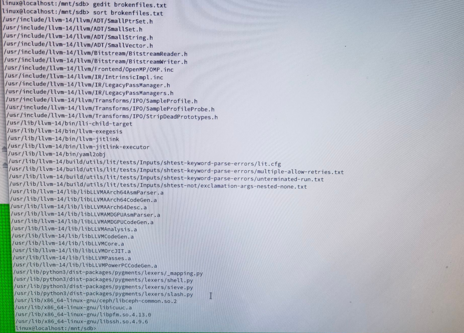 损坏的少量文件